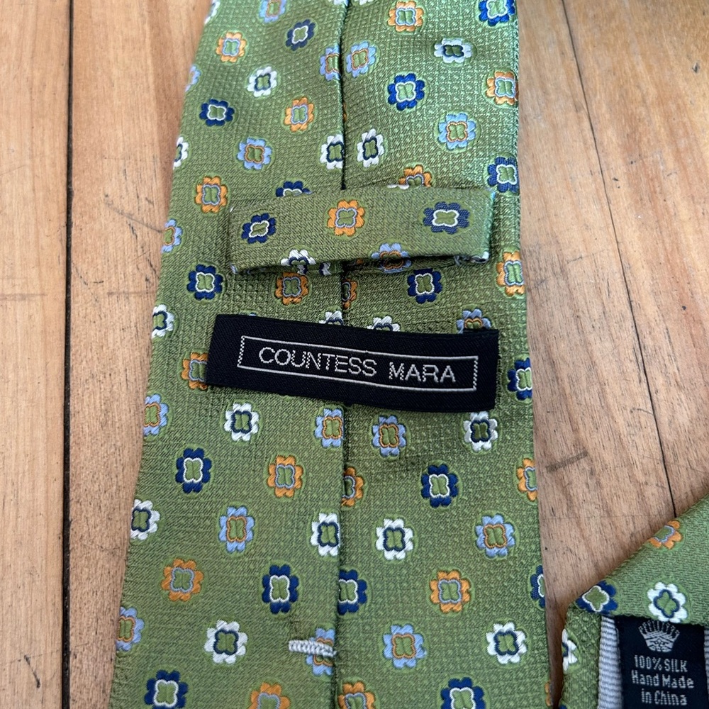 Countess Mara Men's Tie VTG Multicolor Abstract Silk Necktie - Picture 3 of 3